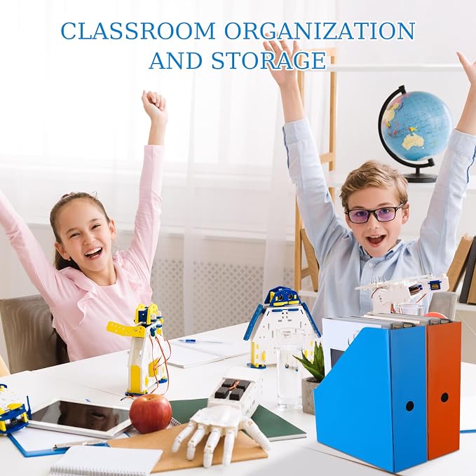 Geyee 50 Pcs Cardboard Magazine Holder Magazine File Holder Magazine Storage Box Document Magazine File Organizer with 50 Pcs Labels for School Office Home Supplies (Multicolor)