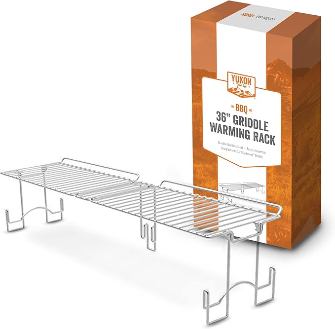 Yukon Glory™ Griddle Warming Rack - Designed for Blackstone Griddle 36" 1825 - New & Improved Design, One-Step Clip on Attachment (Not for Pro-Series)