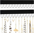 Dntorx Hanging Jewelry Organizer, 2 Pack Necklace Holder for Wall Wooden Necklace Organizer Hangers Wall Mount with 24 Hooks Jewelry Display Hangers for Necklaces, Bracelets, Earrings, Keys