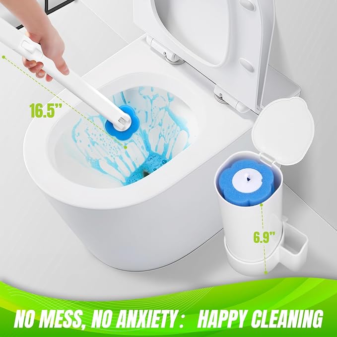 Disposable Toilet Brush, 48 Cleaner Refills, Toilet Brush for Toilet Bowl Cleaners, Bathroom Cleaning