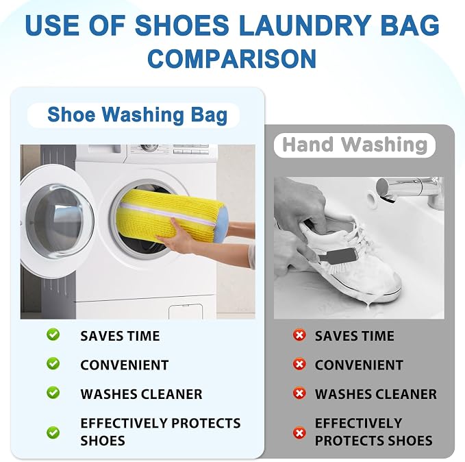 Aship Shoe Washing Machine Bag, Laundry Shoe Bag for Washer and Dryer - Reusable Shoe Cleaning Bag for Sneakers,Tennis Shoes, 360° Deep Cleaning With Self-locking Zipper - Yellow,1PC