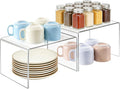 Acrylic Cabinet Organizer, Set of 2 Clear Shelf Organizer for Kitchen Pantry Organizers and Storage, Display Cabinet Shelf Room Decor Countertop Desk Shelves, Spice Organization for Cabinet