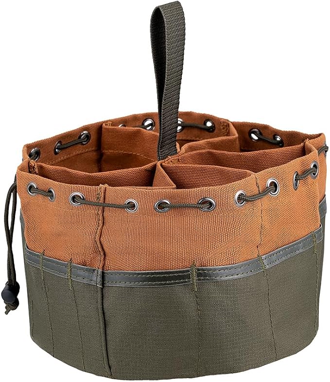 Bucket Boss 25001 Canvas Organizer Parachute Bag with 19 Pockets for Nails,Screws, and Bolts in Brown (Pack of 6)
