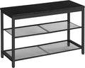 HOOBRO Shoe Bench, 3-Tier Shoe Rack, Industrial Shoe Organizer Storage Bench, 29.5 inches Entry Bench with Mesh Shelves, for Entryway, Living Room, Hallway, Easy Assembly, Black BB75HX01