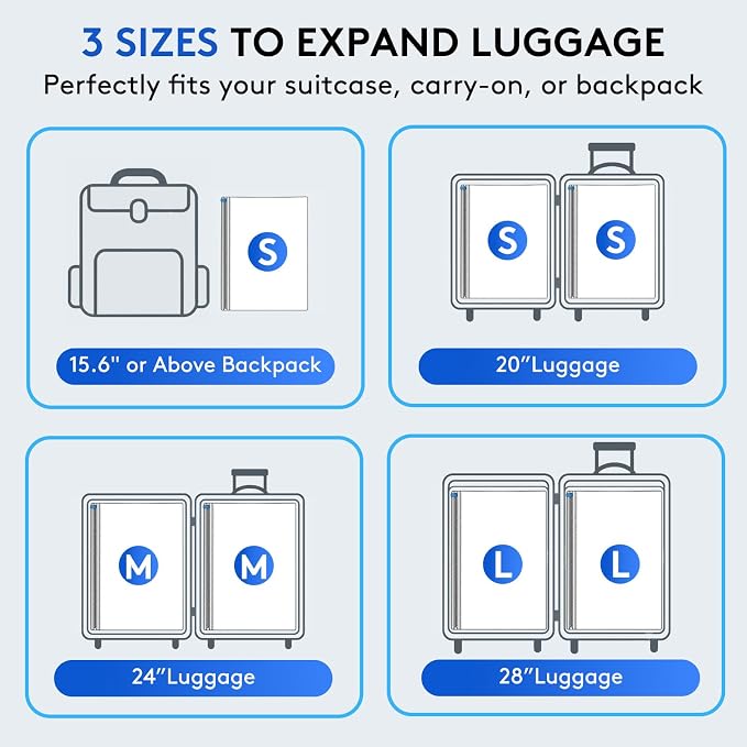 24 Packs Vacuum Bags for Travel with Rechargeable Pump, 3 Sizes Vacuum Seal Bags for Clothing, Compression Vacuum Travel Bags for Luggage, Vacuum Packing Bags for Closet Organization