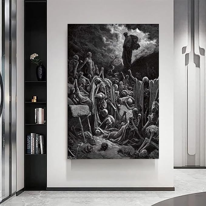 Gustave Dore The Vision Of The Valley Of Dry Bones Prints Wall Art Paintings Poster Decorative Painting Canvas Wall Art Living Rooms Bedroom Painting 16x24inch(40x60cm)