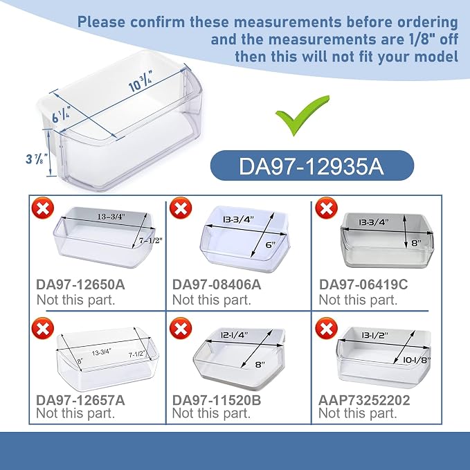 MONST DA97-12935A Door Bin, RF220NCTASR Door Shelf Bin | Compatible with samsung（Both Left and Right) RF220NCTASG, RF220NCTAWW, RF220NCTASP, RF221NCTASP, RF221NCTASR
