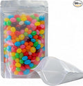 LZLPACKING 100 Pieces smell proof mylar bags,resealable packaging pouch bag with clear window for food storage,stand up pouch bags,lipgloss,eyelash jewelry electronics storage(6×9 Inch)