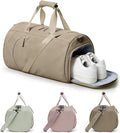Gym Bag for Women And Mens with Shoe Compartment, Large Duffle Bag with Wet Pocket Carry-on Gym Duffle Bag for Travel and Sports Weekender Overnight Workout Bag Brown