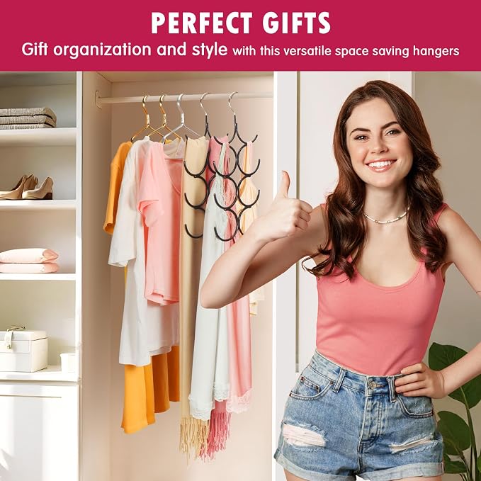 DOIOWN Tank Top Hanger,4 Pack Space Saving Hangers Bra Camisole Hanger,Small Closet Organizers and Storage for Dorm & Apartment Holds Camisoles,Bras,Scarfs,Ties,Belts