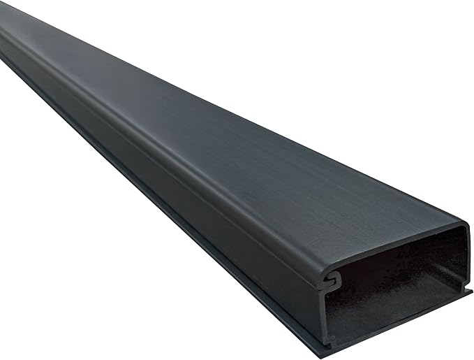 Electriduct Extra Large Latching Cable Raceway - 2" x 1" Channel (2100 Series) - 58 Inch - 5 Sticks - 24 Feet Total Length - Black