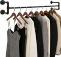 Industrial Pipe Clothing Rack, 53.1 Inch Wall Mounted Clothes Rack, Space-Saving Detachable Heavy Duty Garment Rack for Hanging Clothes, Closet Rod for Laundry Room, 4 Base