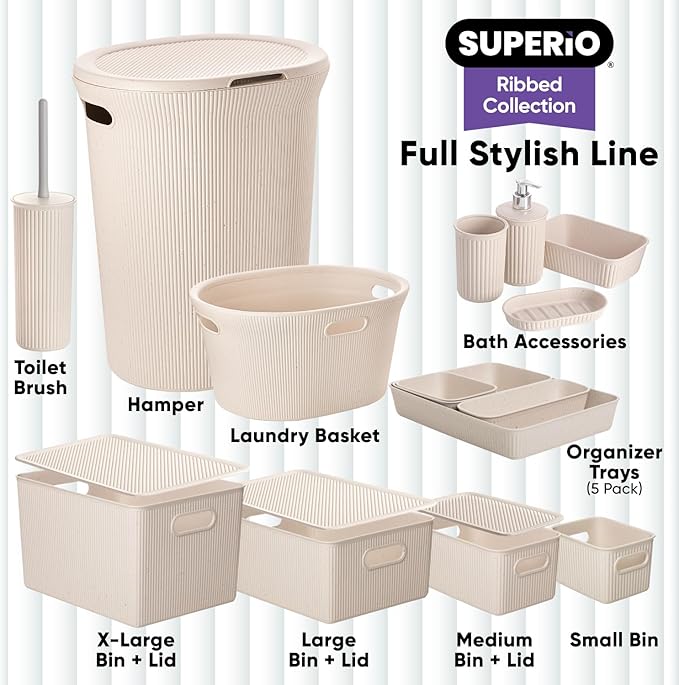 Superio Eco-Friendly Decorative Plastic Storage Bin - Plastic Basket Open Home Storage Organizer Basket, Container Boxes for Organizing Closet Storage Bins for Shelves Drawer Shelf (1.5 Liter)