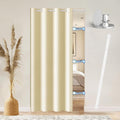 Vatge Magnetic Door Curtain with Rod - W52 x L82, 1 Panel, Light Beige | Door Curtain for Doorways, Room Divider for Living Room