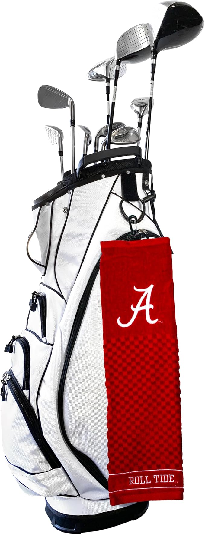 Team Golf NCAA Alabama Crimson Tide Embroidered Golf Towel, Checkered Scrubber Design, Embroidered Logo (Pack of 6)