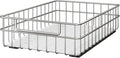 Pull out Cabinet Organizer, Stainless Steel 1-Pack (9.8"W x 16.5"D) Full-Extension Slide out Drawer, Adhesive Roll out Can Spice Storage Basket Shelf Rack for Pantry, Kitchen, Bathroom, Home Closet