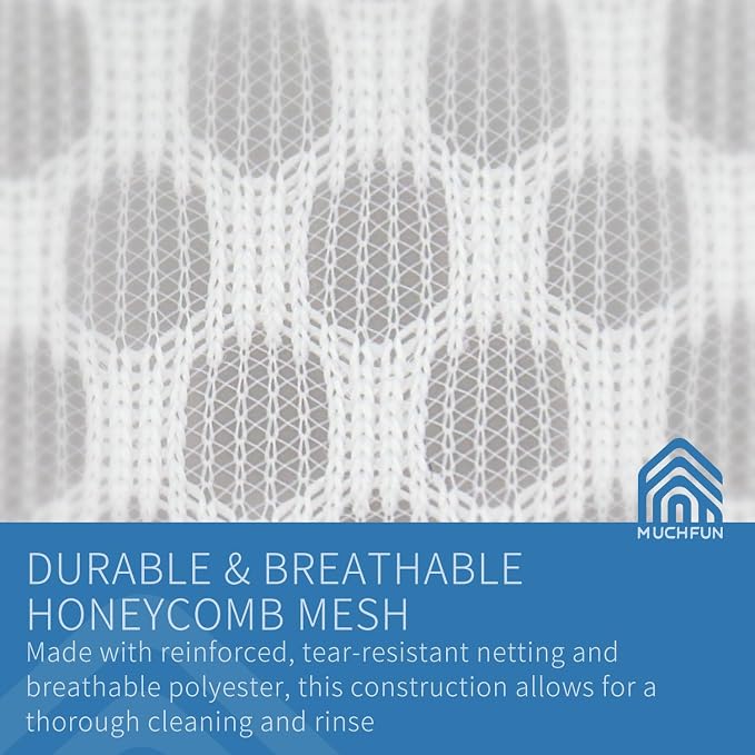 Muchfun 3Pcs Durable Honeycomb Mesh Laundry Bags for Delicates 12x16 Inches | (3 Medium)