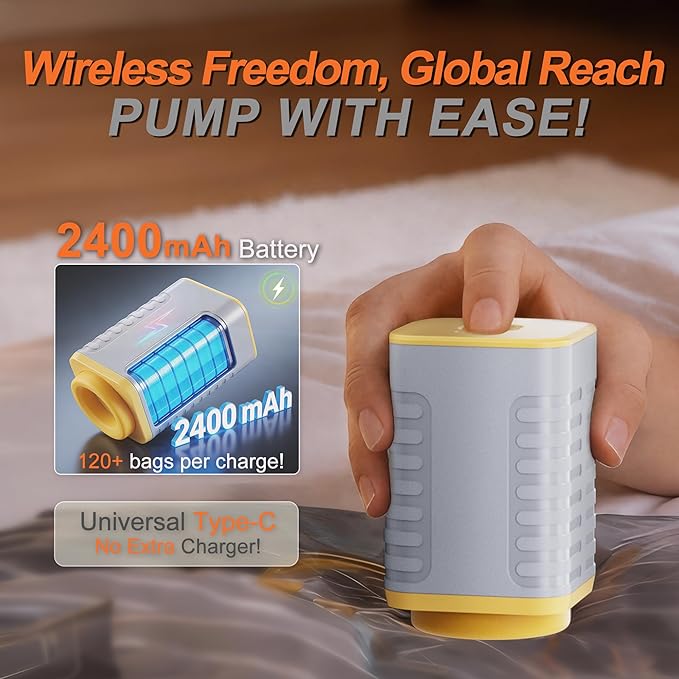 20-Pack Vacuum Bags for Travel with Wireless Rechargeable Pump, Carry-on Size Compression Packing Bags for Luggage & Suitcase, Space Saver for Clothes & Clothing, 20 Combo Travel Size, Fast 3S Vacuum