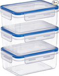Tribello 38 oz Airtight Food Storage Containers with SnapTight Lids – Clear, Stackable, BPA-Free Meal Prep Containers for Kitchen, Freezer & Pantry Storage