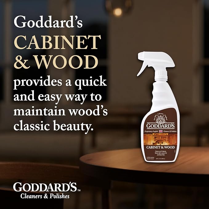 Goddard's Cabinet & Wood Wax Spray, Wood Cleaner & Furniture Polish, Wood Conditioner with Beeswax and Lemon Oil, Shine & Stain Protection, 23 oz - 2 Pack