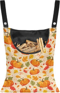 Maple Leaf Clothespin Bags Pumkpin Laundry Hanging Storage Organizer Clothes Pin Hanging Bags with Rope Clothespin Holder with an Space-Saving Opening for Clothesline Outdoor