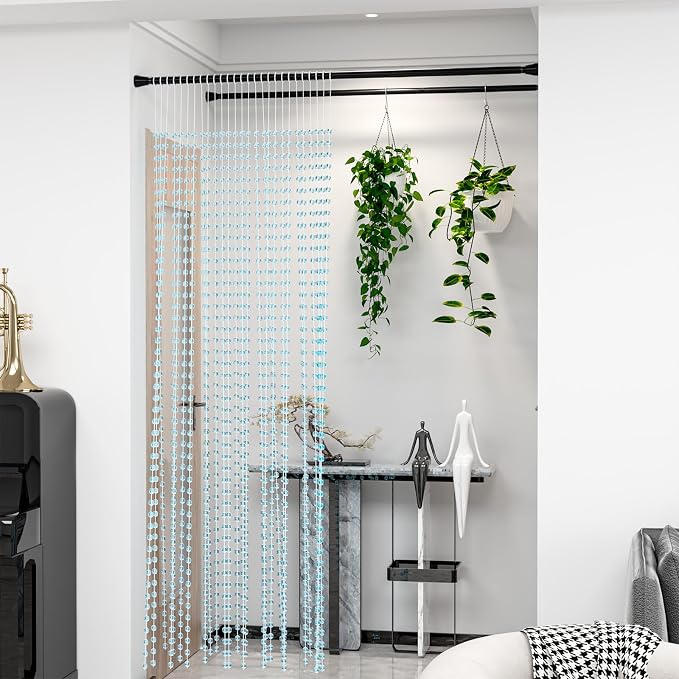 Tension Curtain Rod 45-77 Inch 2Pack Black Shower Tension Rod Adjustable Curtain Rods No Drilling Shower Curtain Rods for Bathroom,Doorway,Closets,Windows