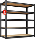 Set of 9-46" W Garage Shelving-2050 lbs 5 Tier Storage Shelves,Adjustable Heavy Duty Metal Shelving Unit and Storage Large Rack,Utility Steel Shelf for Warehouse Industrial Pantry 71"x46"x18"
