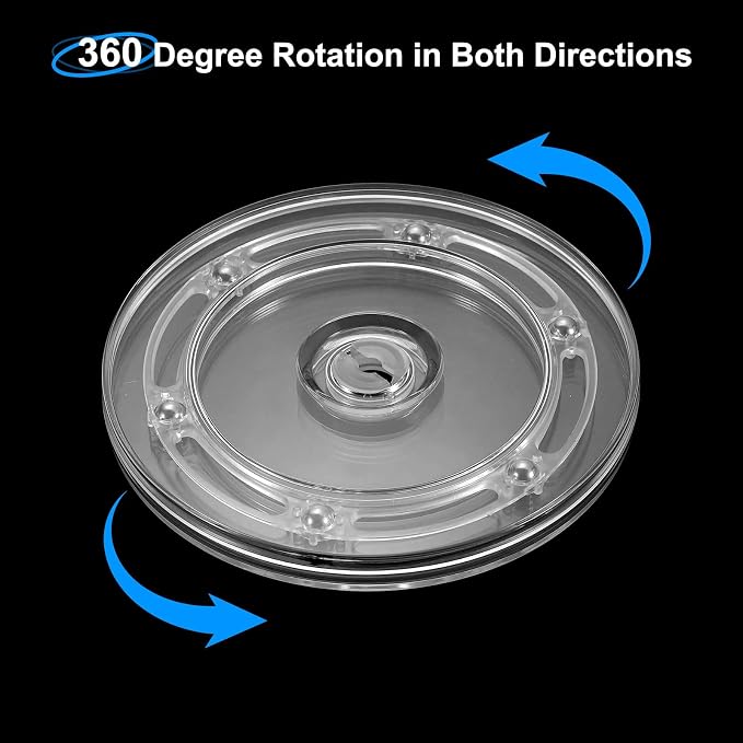 uxcell 4Pcs Acrylic Lazy Susan Turntable, 5.5 Inch Clear Turntable Organizer Ball Bearing 360 Degree Rotating Tray for Spice Rack Table Cake Kitchen Pantry Decorating Bathrooms