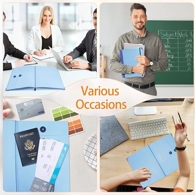 Important Document Organizer with Tabs & Pockets for Family Records,Yellow