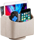 360° Rotating Remote Control Holder, PU Leather TV Remote Caddy Organizer Basket Storage Box with 5 Compartments for Pen, Pencil, Art Supplies, Makeup Brush, Office Desk Table Accessories | Nightstand Organizer Storage Box with 5 Compartments for Penci...