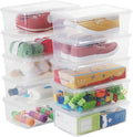 Stackable Plastic Storage Shoebox, BPA-Free Nestable Container with Latching Lid to Organize Shoes, See-Through Box for Home and Office, Multi-Purpose Storage Case, Clear Bins (10 Pack 6 Quart)