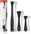 Cable Matters 200-Pack Cable Ties, 6/8/12-Inch, Black and White | Indoor and Outdoor, Self-Locking Nylon Zip Ties, Assorted Sizes, Tie Wraps for Multiple Use