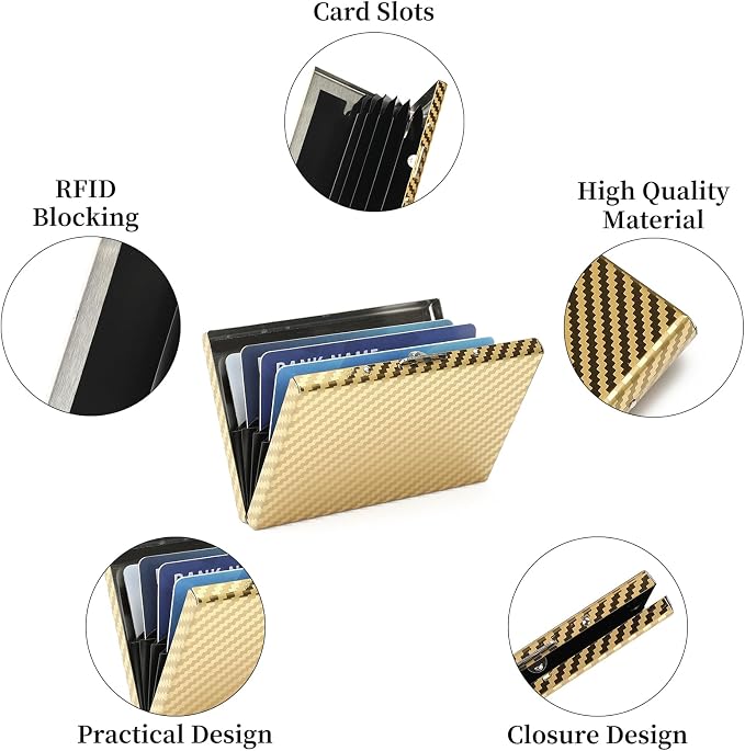 RFID Stainless Steel Credit Card Wallet Slim Metal Business Card Holder for Women Men