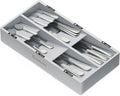 SpaceAid Bamboo Silverware Drawer Organizer with Labels, Kitchen Utensil Tray Holder Organizer for Flatware, Cutlery, Spoon and Knives Drawer Storage Organization (Gray, 6 Slots)