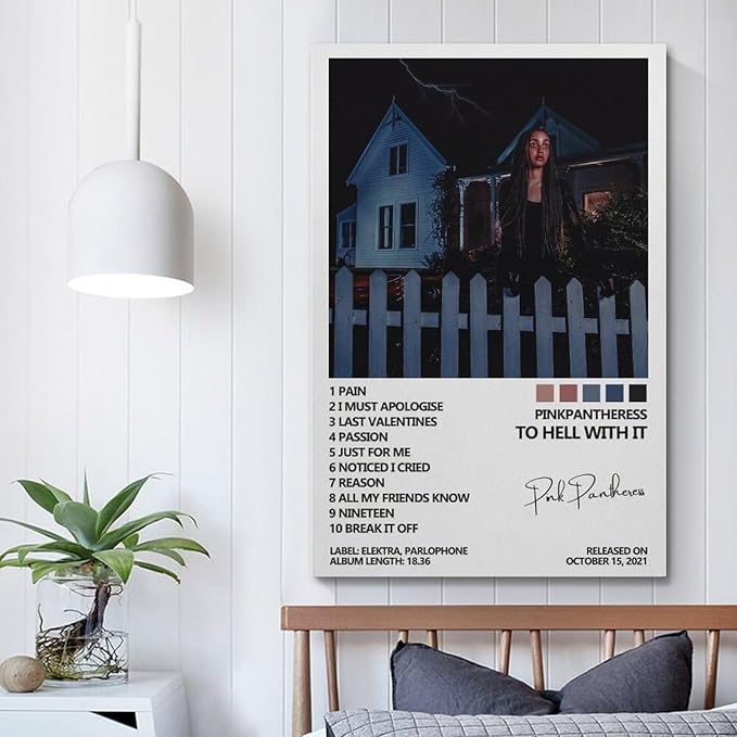 Pinkpantheress Poster to Hell with It Album Cover Poster for Room Aesthetic Poster Decorative Painting Canvas Wall Art Living Room Posters Bedroom Painting decorative gifts 08x12inch(20x30cm) Unframe-style