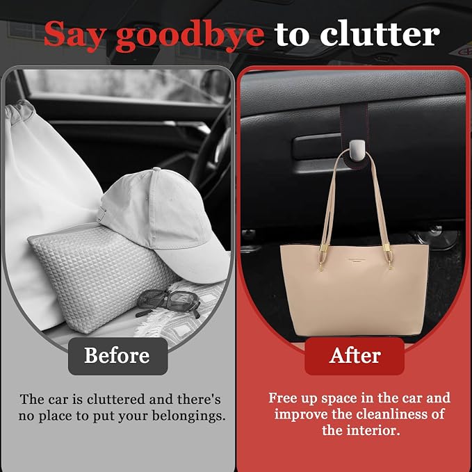 wuyaoyao Car Co-Pilot Glovebox Hooks, Automotive Co-Pilot Glove Box Hanging Storage Hook, Vehicle Purse Hanger Organizer for Handbag Grocery Bag Umbrella, Universal Car Accessories (Single Hook)