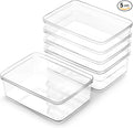 BINO | Plastic Storage Bins, X-Small - 5 Pack | THE LUCID COLLECTION | Multi-Use Built-In Handles BPA-Free Clear Storage Containers | Fridge Organizer | Pantry & Home Organization