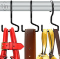 16 Pack Purse Hanger for Closet, Large Purse Hooks for Closet Rod, Black Bag Holder for Closet, Purse Organizer for Hanging Handbags, Belts, Hat,Jeans