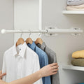 Valet Rod for Closet Pull Out, Rod for Bedroom Laundry Room Bathroom, White