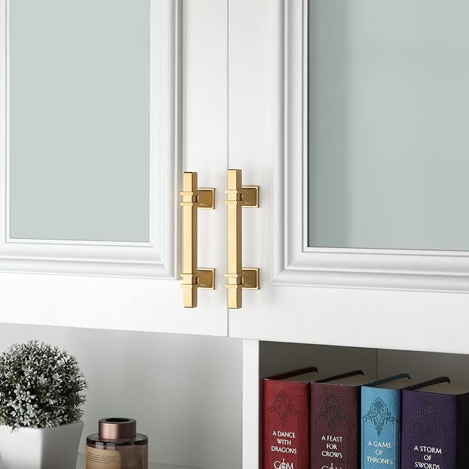 10 Pack 3 Inch Brushed Gold Pulls Kitchen Cabinet Handles Gold Pulls for Dresser Drawers Kitchen Cabinet Hardware