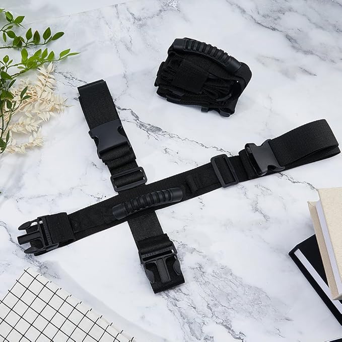 SUPERFINDINGS 2 Pack Box Carrying Strap with Handle 1.16-1.85m/45.6-72.8" Adjustable Box Handle Strap Cross-Shaped Style Nylon Carry Straps for Moving Storage Totes Appliances Suitcases Cylinder