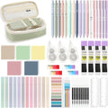 MoKo 60Pcs Aesthetic School Supplies with Cute Pencil Case (Green), 12 Pastel Highlighters, 5 Black Ink Gel Pens, 6 Mechanical Pencil Set 0.5 & 0.7 mm for Students Stationary College Essentials