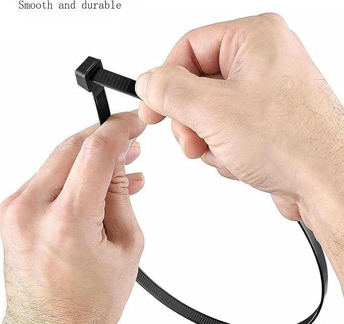 Zip Ties 18 Inch Black Cable Ties Wraps 100 Pcs with 60 Pounds tensile | Long Plastic Ties 60 Pounds tensile By WANGFA