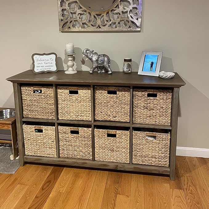 M4DECOR 12x12in Wicker Storage Baskets - Large Cube Storage Bins for Bedroom, Living Room, Nursery (2 Packs)