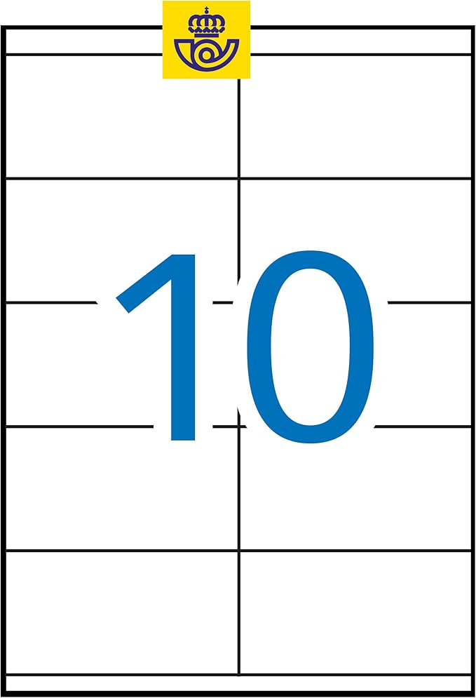 Apli 002639 - Box of 100 White Labels for Printer 105X57