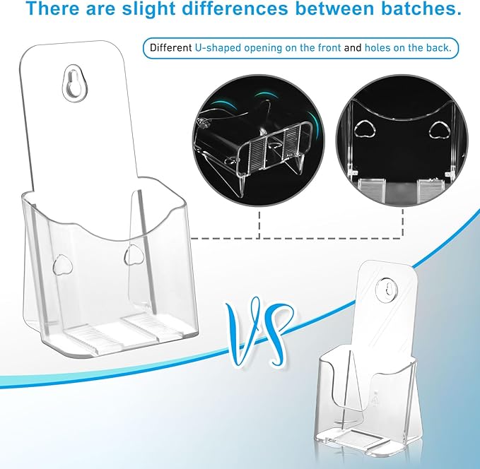 xydstay Acrylic Brochure Holder 4 Inches Slant Back Design, Clear Display Stand, Plastic Table Stand Sign Holder,Pamphlet Holder Flyer Holder,Display Stand,Table Signs Plastic Paper Holder for Office, Home, Store, 2 Pack