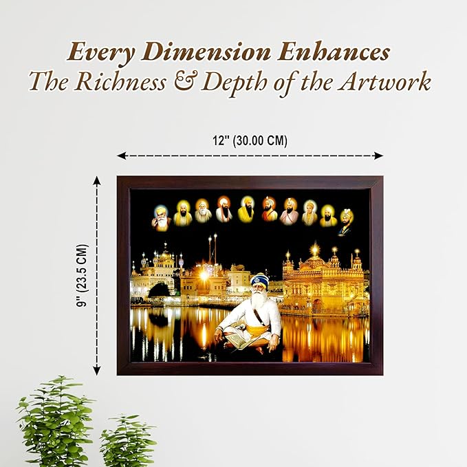 Lord Sikh Guru poster print with frame for Home Decor and Gifting Purpose (229-70)