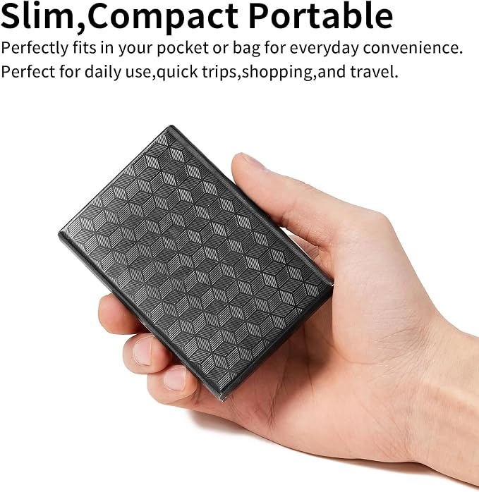 Slim Credit Card Holder RFID Blocking Credit Card Stainless Steel Metal Wallet Business Card Cases with 6 Slots Men for Women