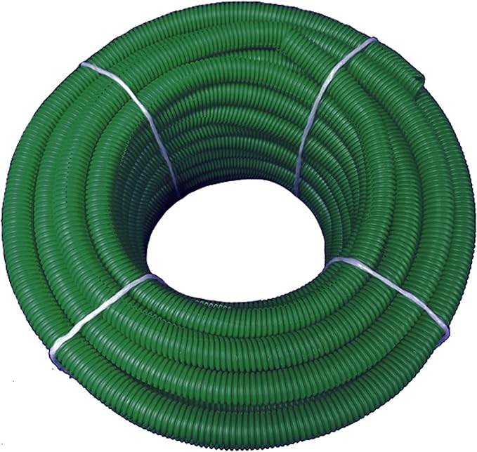 Flexible Polyethylene HDPE Non-Split Corrugated Wire Loom Tubing (Green, 1" Dia. x 100 ft)