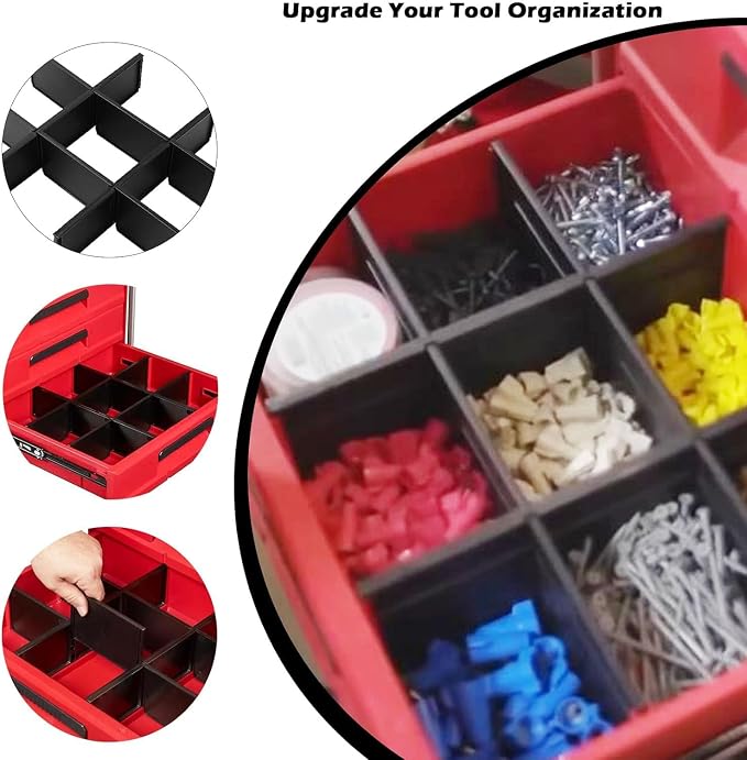 48-22-8473 Packout Dividers For Milwau-kee | Packout 3 Drawer Dividers Tool Box (Black-2 Pack)